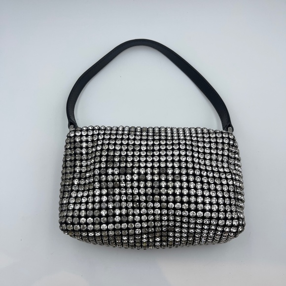 ALEXANDER WANG Black Heiress Bag Mesh Crystal Rhinestone Mini Heiress Pouch - Picture 4 of 15
